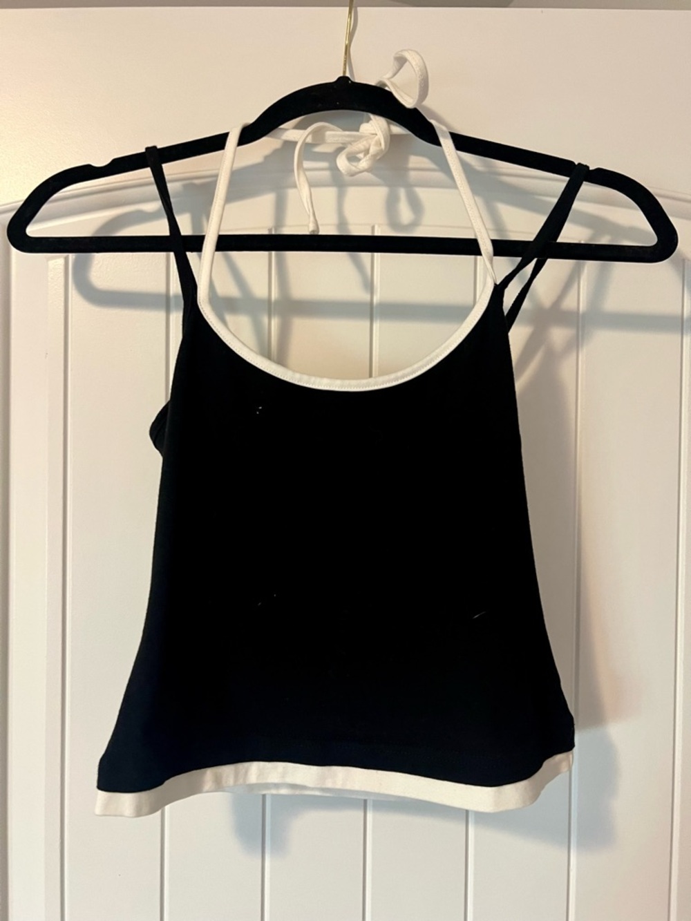 Edikted Black and White Halter Crop Top